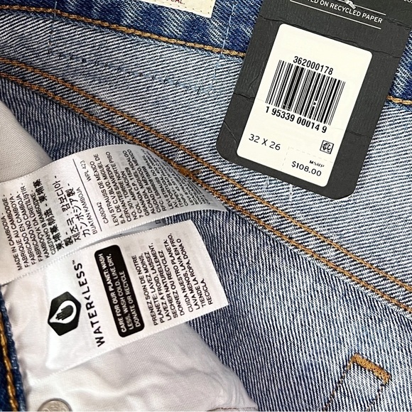 NWT Levi’s 501 High Rise Original Cropped Jeans In Athens Slide - Picture 9 of 11